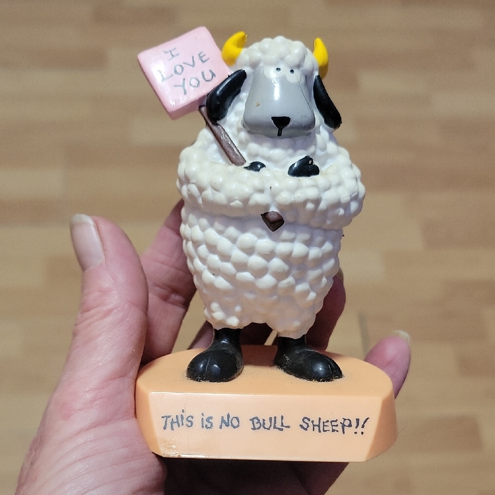 Valentines~ Sheep Figurine with Sign
